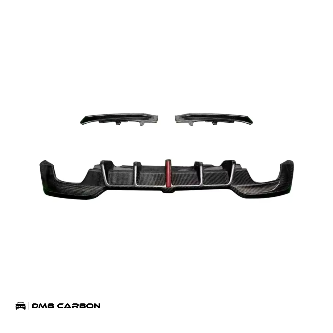 G20 3-Series DMB-Style 3-Piece Carbon fiber Rear Diffuser With Rain Light